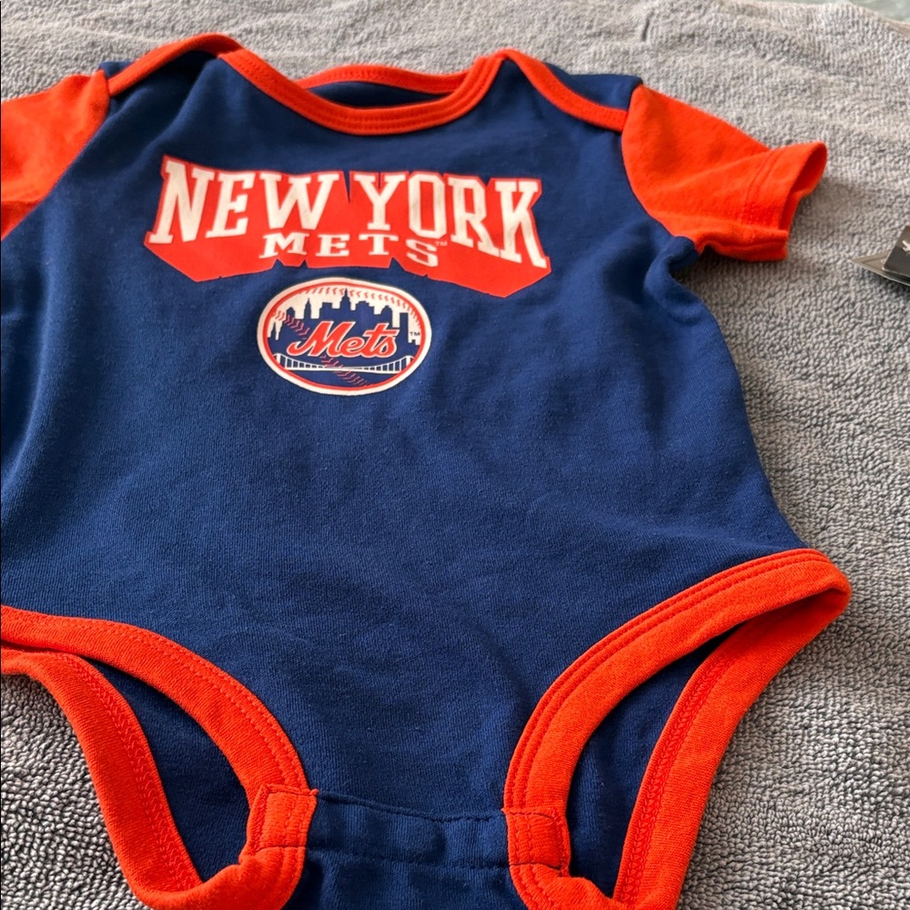 NWT 12 months New York Mets Kids One Piece - Blue and Orange